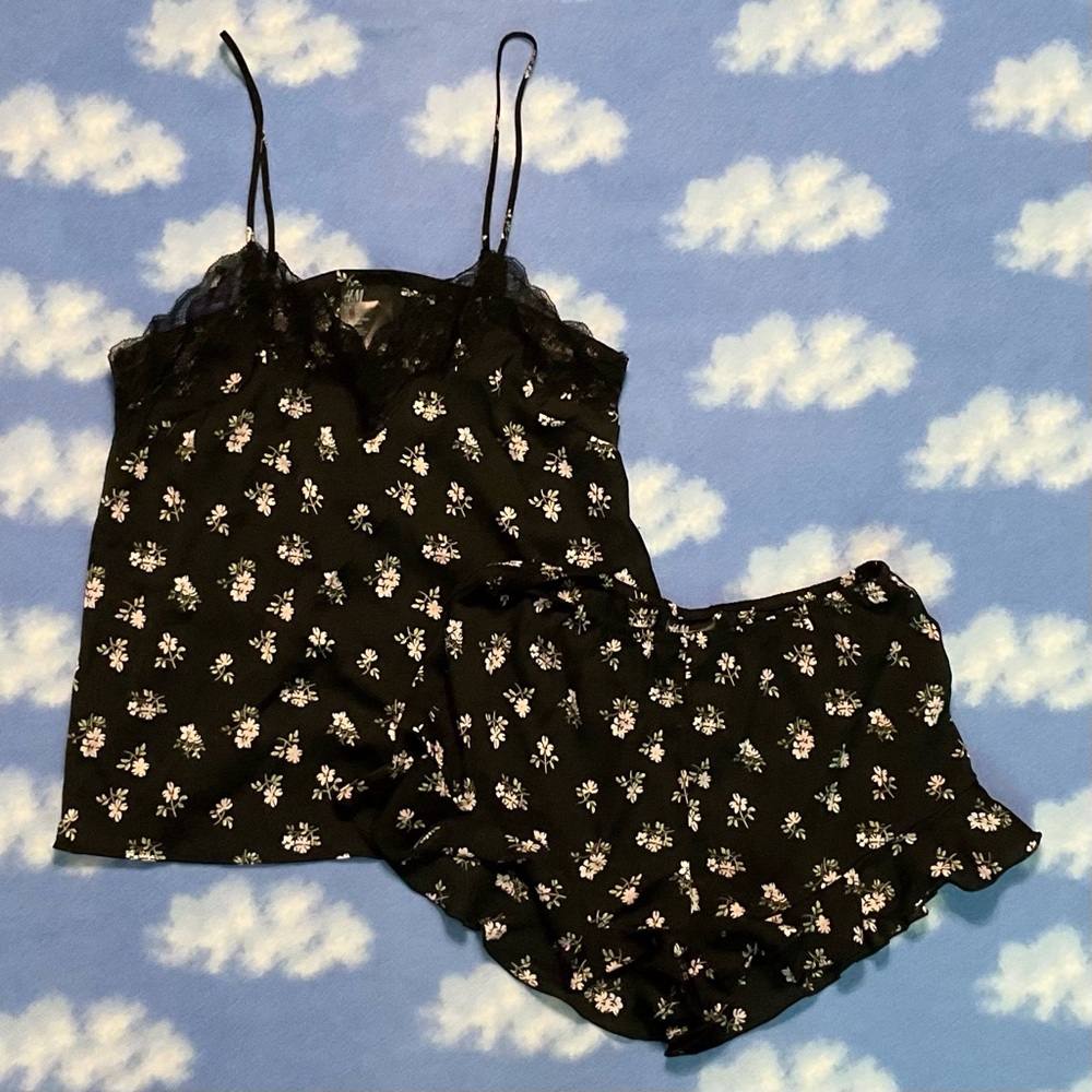Floral Black Sleepwear Set